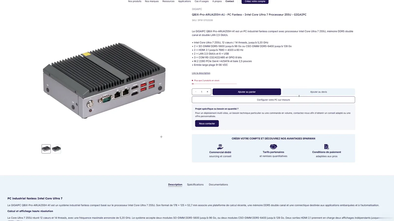 PC configurator: memory, storage and options, then the PC in the cart